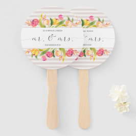 Elegant Floral Mr & Mrs Wedding | Handfächer