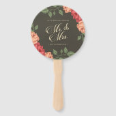 Elegant Floral Mr & Mrs Wedding | Handfächer (Vorderseite)