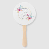 Elegant Floral Mr & Mrs Wedding | Handfächer (Rückseite)