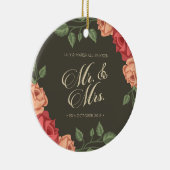 Elegant Floral Mr. & Mrs. Wedding | Keramik Ornament (Rechts)
