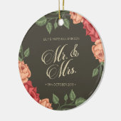 Elegant Floral Mr. & Mrs. Wedding | Keramik Ornament (Links)