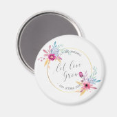 Elegant Floral Mr & Mrs Wedding | KÜHLSCHRANKMAGNE Magnet (Vorderseite/Rückseite)