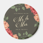 Elegant Floral Mr & Mrs Wedding | KÜHLSCHRANKMAGNE Magnet (Vorne)