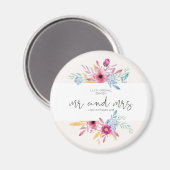 Elegant Floral Mr & Mrs Wedding | KÜHLSCHRANKMAGNE Magnet (Vorderseite/Rückseite)