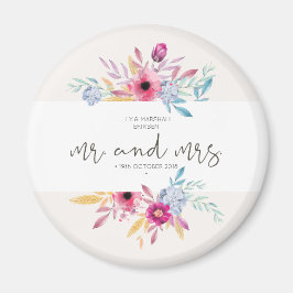 Elegant Floral Mr & Mrs Wedding | KÜHLSCHRANKMAGNE Magnet