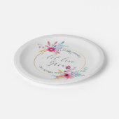 Elegant Floral Mr & Mrs Wedding| Papierplatte Pappteller (Schrägansicht)