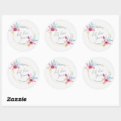 Elegant Floral Mr & Mrs Wedding | SIEGEL Runder Aufkleber (Blatt)