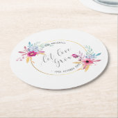 Elegant Floral Mr & Mrs Wedding| Untersetzer von P (Angewinkelt)