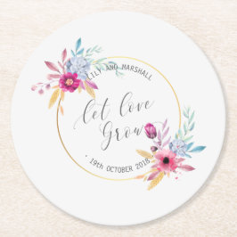 Elegant Floral Mr & Mrs Wedding| Untersetzer von P