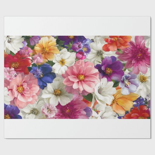 Elegant Floral Mug – Botanical Flower Print Coffee Geschenkpapier (Flach)