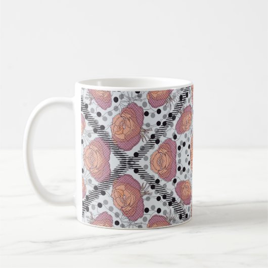 Elegant floral mug kaffeetasse (Links)