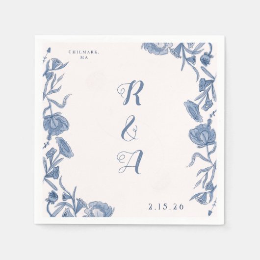 Elegant Floral Napkins Serviette (Vorderseite)