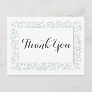 Elegant Floral Navy Blue Vielen Dank Postkarte