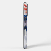 Elegant floral Navy Marmor iPhone Case (Rückseite / Rechts)