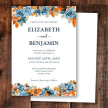 Elegant Floral Navy Rust Dark Terracota Hochzeit