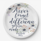 Elegant floral nie vergessen den Unterschied Pappteller (Vorderseite)