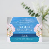 Elegant Floral Ocean Beach Bridesmaid Einladung (Stehend Vorderseite)