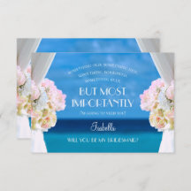 Elegant Floral Ocean Beach Bridesmaid