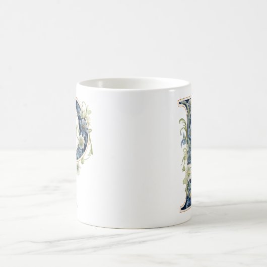Elegant Floral P Monogram Mug Kaffeetasse (Mittel)