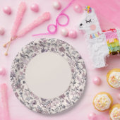 Elegant Floral Paisley Border Pappteller (Party)