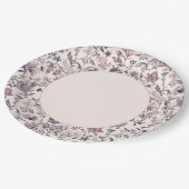 Elegant Floral Paisley Border Pappteller (Schrägansicht)