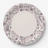 Elegant Floral Paisley Border Pappteller (Vorderseite)