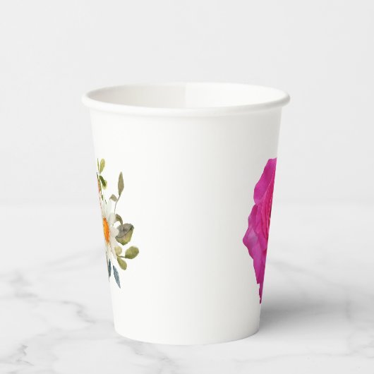 Elegant Floral Paper Cups – Soft Botanical Design Pappbecher (Links)