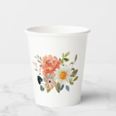 Elegant Floral Paper Cups – Soft Botanical Design Pappbecher (Vorderseite)