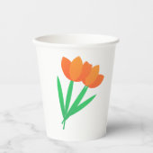 Elegant Floral Paper Cups – Soft Botanical Design Pappbecher (Vorderseite)