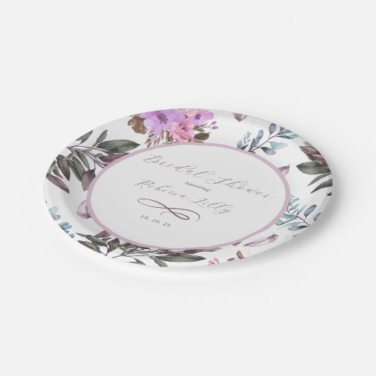 Elegant Floral Pappteller (Schrägansicht)