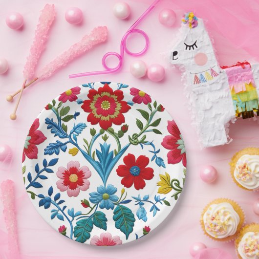 Elegant Floral Pappteller (Party)