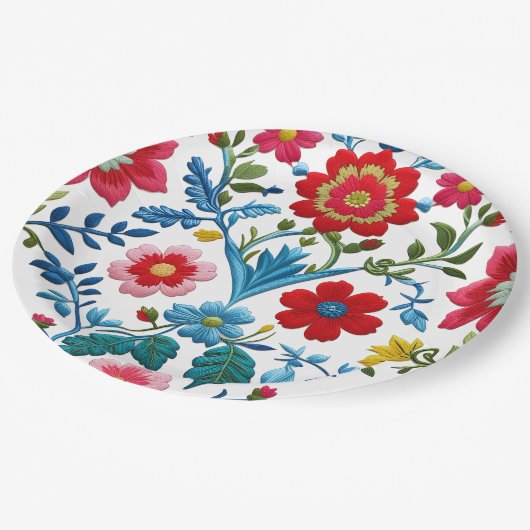 Elegant Floral Pappteller (Schrägansicht)