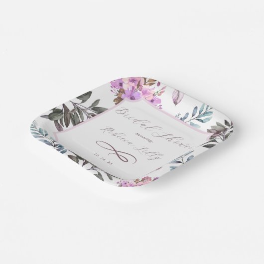 Elegant Floral Pappteller (Gewinkelt)