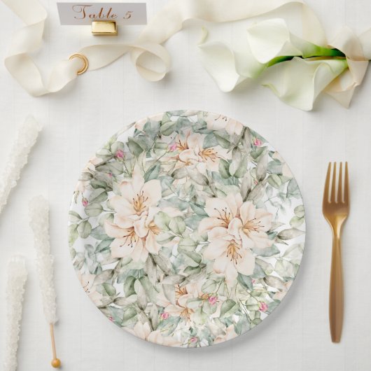 elegant floral pappteller (Hochzeit)