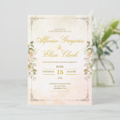 Elegant Floral Pastel Watercolor Boho Wedding  Einladung (Stehend Vorderseite)