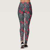 Elegant Floral Pattern Christmas Holiday Leggings (Rückseite)