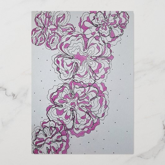 Elegant floral pattern folieneinladung (Vorderseite)