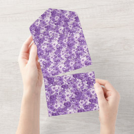 Elegant floral pattern in purple tones all in one einladung