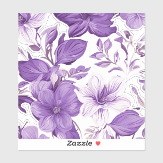 Elegant floral pattern in purple tones aufkleber (Blatt)