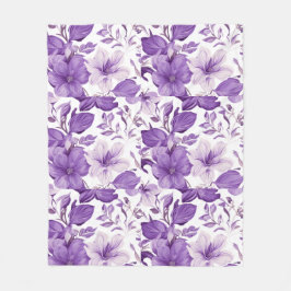 Elegant floral pattern in purple tones fleecedecke