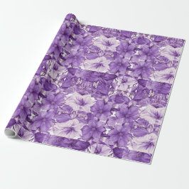 Elegant floral pattern in purple tones geschenkpapier