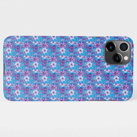 Elegant floral pattern in purple tones iPhone hülle (Rückseite (Horizontal))