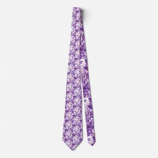 Elegant floral pattern in purple tones krawatte (Vorderseite)