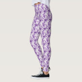Elegant floral pattern in purple tones leggings (Links)