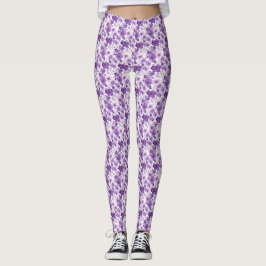 Elegant floral pattern in purple tones leggings