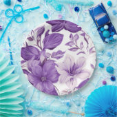 Elegant floral pattern in purple tones pappteller (Party)