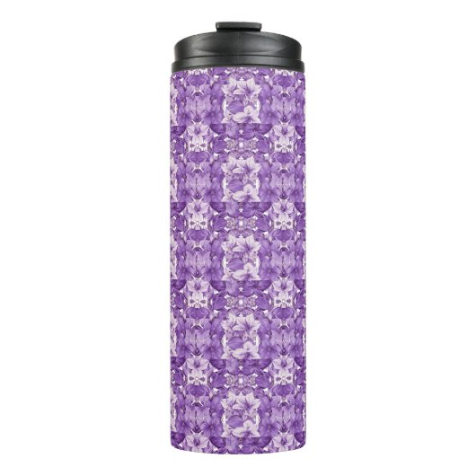 Elegant floral pattern in purple tones thermosbecher (Vorderseite)
