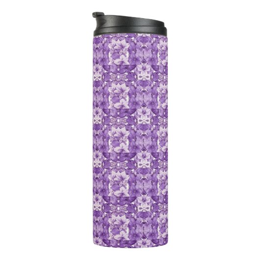 Elegant floral pattern in purple tones thermosbecher (Nach rechts gedreht)