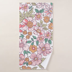 Elegant floral pattern in small hand draw flower.  badehandtuch