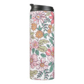 Elegant floral pattern in small hand draw flower.  thermosbecher (Nach rechts gedreht)